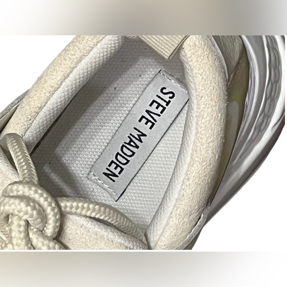 Steve Madden Cliff iridescent Leather, fabric and vegan suede sneakers NWOB - Picture 8 of 9